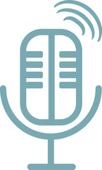 icon of a microphone emitting sound waves