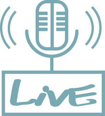 The pattern icon of recording live, recording radio programs, and turning on the microphone