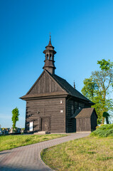 Naklejka premium The wooden church of St. Isaac in Kazimierz Biskupi, Greater Poland Voivodeship, Poland 