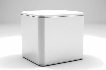 Empty white box can mockup. Generative ai design.