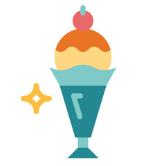 sundae flat icon style