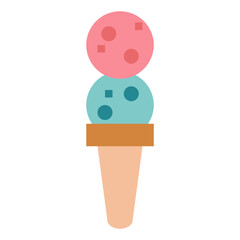 cone ice cream flat icon style