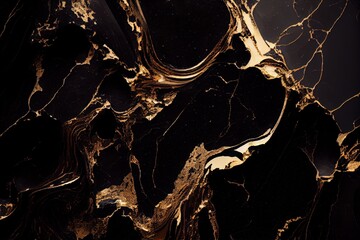 Modern black and golden marble texture background - obrazy, fototapety, plakaty