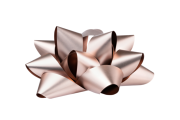 Red bow isolated on white background with clipping path. Full Depth of field. Focus stacking. PNG	