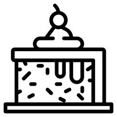 ice cream cake line icon style