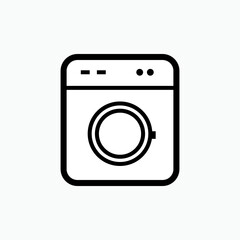 Washing Machine Icon. Laundry Element Symbol - Vector.    