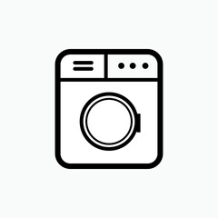 Washing Machine Icon. Laundry Element Symbol - Vector.    