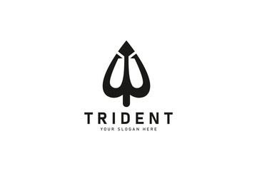 Circular Trident logo design icon vector illustration - obrazy, fototapety, plakaty