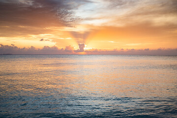 amazing sunset on the sea tropical beach