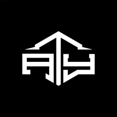 ATY Unique abstract monogram geometric vector logo design. ATY creative initials letter logo concept. ATY letter design.
