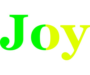 Neon Green and yellow word joy 