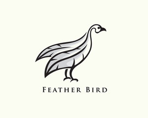 two feather bird art logo symbol design template illustration inspiration