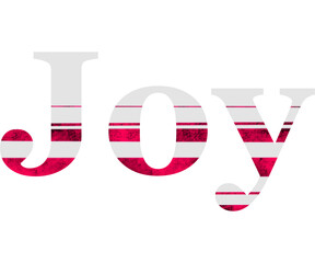 Pink color with line ornament word joy with transparent background 