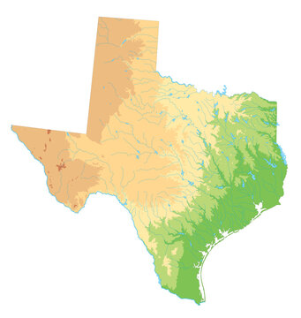 recommend clip art: High detailed Texas physical map.