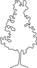 Drawing doodle tree in line art
