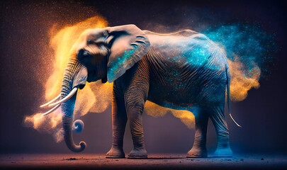 A majestic elephant with a powerful trunk