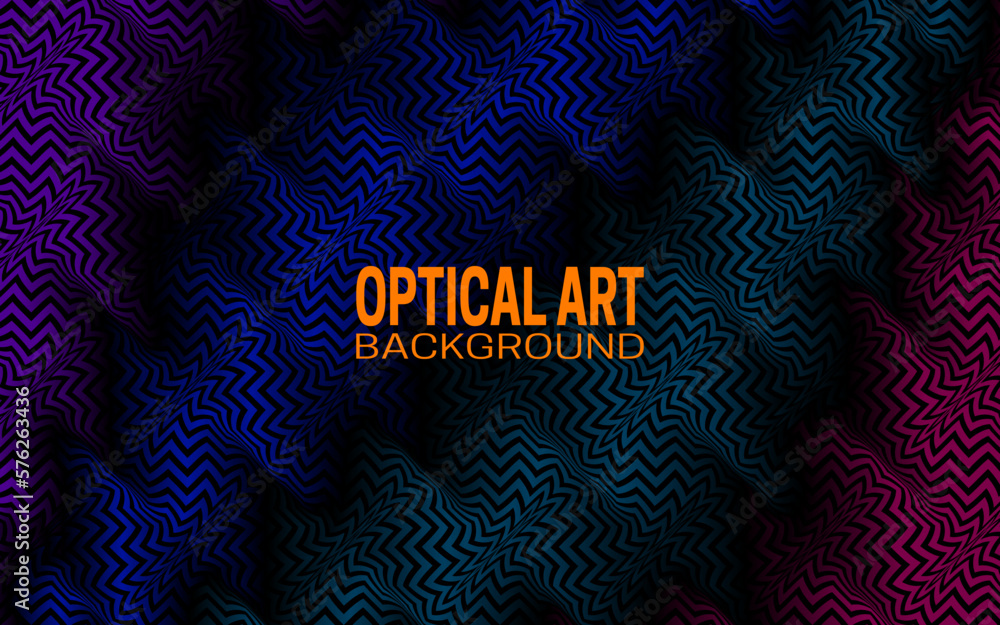 Poster optical art abstract background for design. colorful gradient striped pattern.