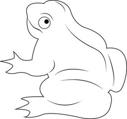 Toad. Frog. Silhouette of a toad on a white background. Design element.