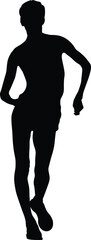 female athlete racewalking black silhouette