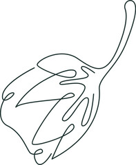 Flower of strawberry in line art Design element