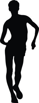 recommend clip art: female athlete racewalking black silhouette