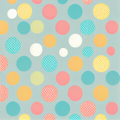 Round seamless pattern. Seamless retro circle pattern. Dotted round seamless background, pattern, ornament for wrapping paper, fabric, textile, website, wallpaper. Vector illustration.