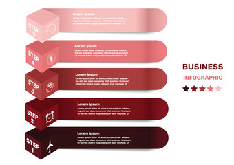 template, diagram, chart, timeline, stair step infographic business vector design of Stock Illustration