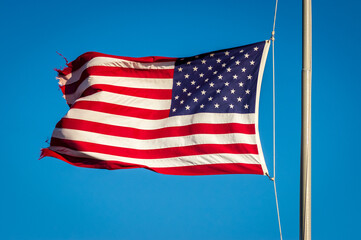 American Flag Waving in the Wind at Petrified Forest National Park