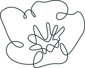 Flower of strawberry in line art Design element