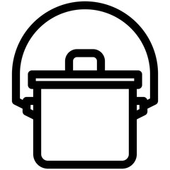 camping pot black outline icon