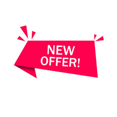 New offer banner. New Arrivals sign, flat advertising and promotion, vector illustration.