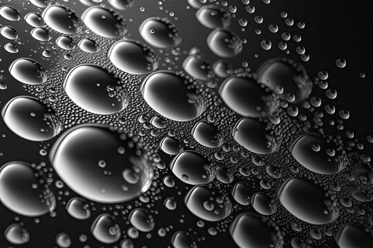Water drops on glass. Generative AI © Farnaces