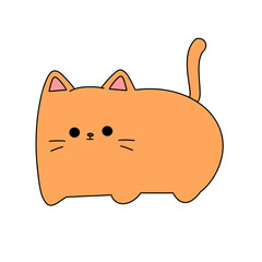 Cute orange cat illustration