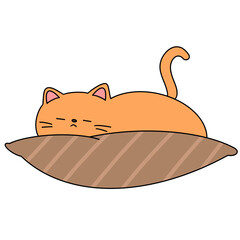 Cute orange cat illustration