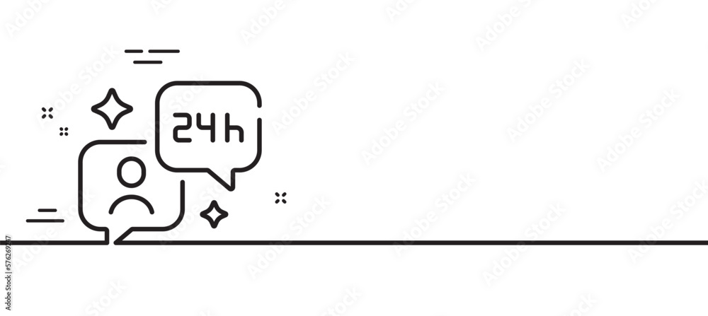 Poster consulting line icon. support service sign. customer hotline symbol. minimal line illustration backg