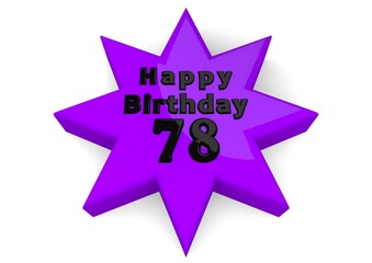 Happy Birthday on a pink star