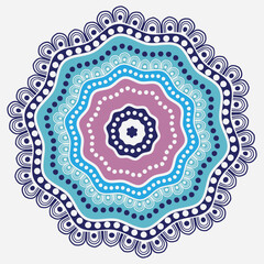 Vector mandala. Decorative round colorful ornament with dots isolated on whiite