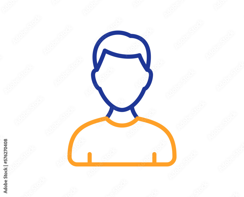 Poster headshot line icon. avatar placeholder sign. user profile symbol. colorful thin line outline concept