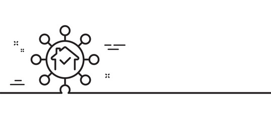 Home facilities line icon. Maintenance service sign. House facility symbol. Minimal line illustration background. Home facility line icon pattern banner. White web template concept. Vector