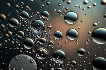 Water drops on glass. Generative AI