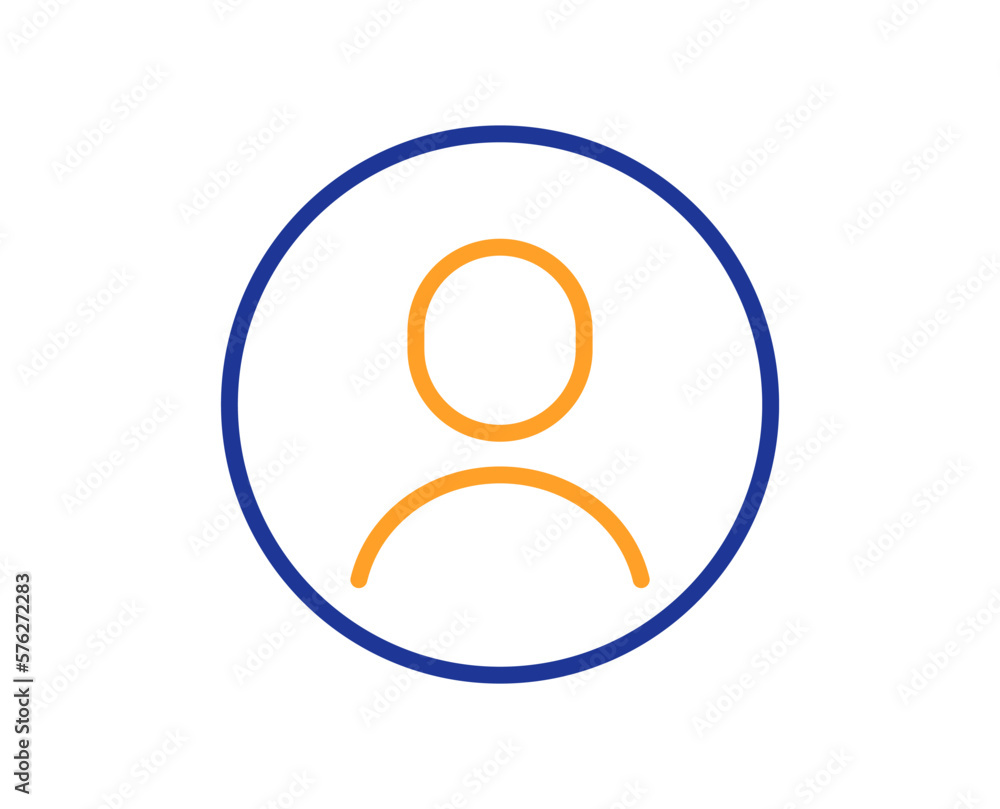 Poster headshot line icon. avatar placeholder sign. user profile symbol. colorful thin line outline concept