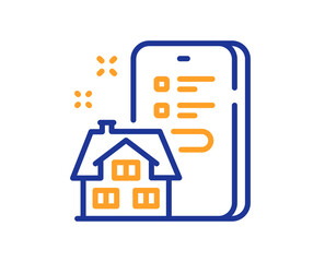 Property agency line icon. Real estate app sign. Realtor service symbol. Colorful thin line outline concept. Linear style property agency icon. Editable stroke. Vector