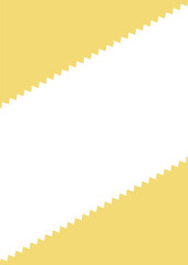 対角線上に配置した手描きのギザギザの三角形 - シンプルな三分割の背景･フレーム - 縦･A4比率
