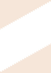 対角線上に配置した手描きのギザギザの三角形 - シンプルな三分割の背景･フレーム - 縦･A4比率
