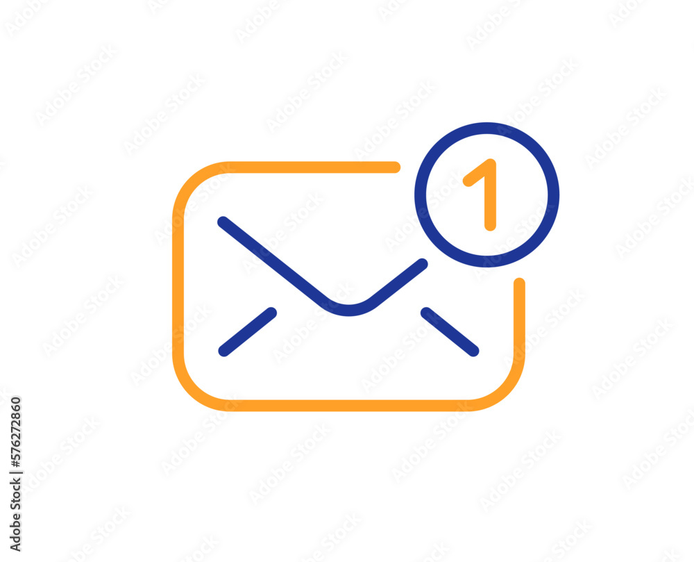 Poster new message line icon. mail envelope sign. email letter symbol. colorful thin line outline concept. 