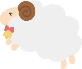 Hand drawn illustration of cute sheep