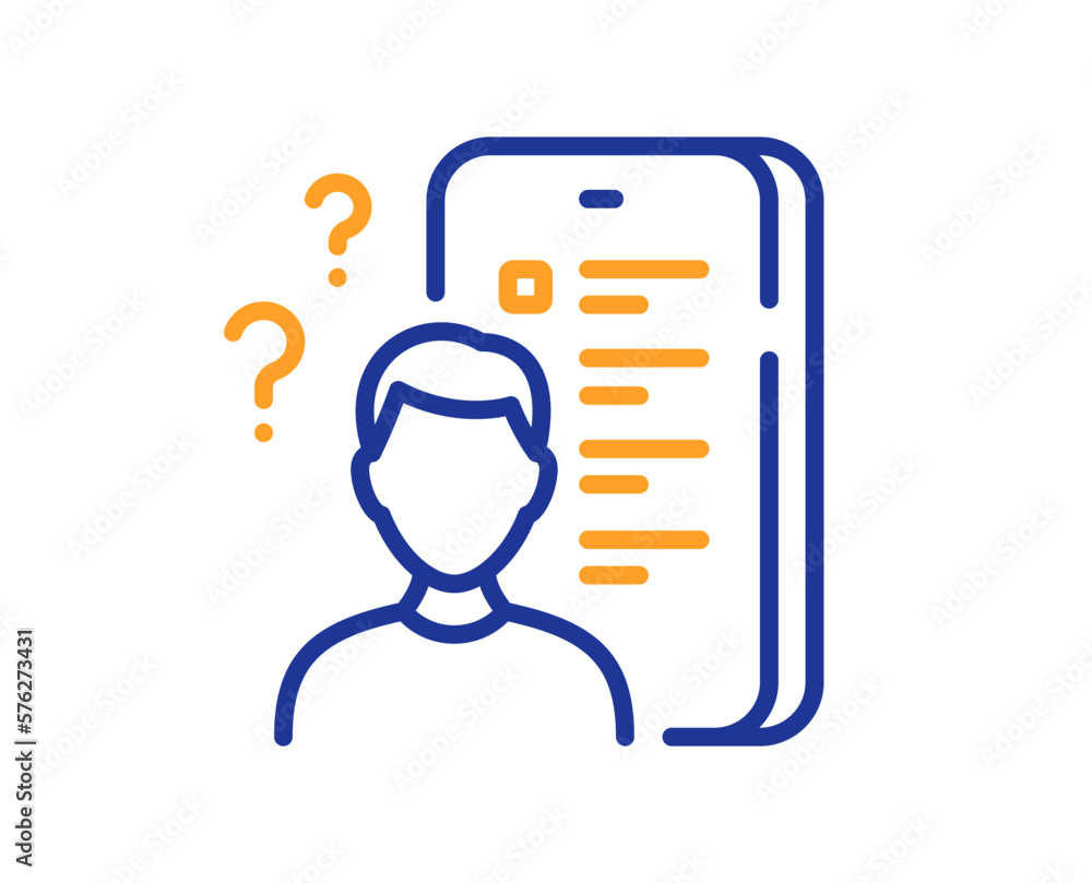 Poster survey line icon. online feedback sign. quiz application symbol. colorful thin line outline concept.