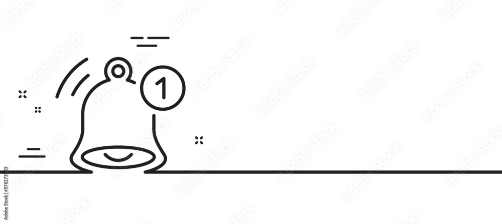Poster reminder line icon. notice bell sign. notification message symbol. minimal line illustration backgro