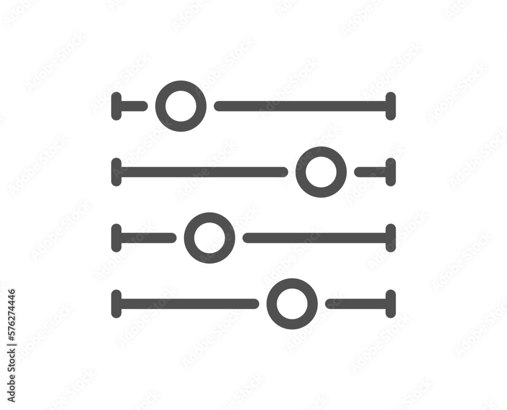 Poster filter line icon. control bar sign. volume balance symbol. quality design element. linear style filt