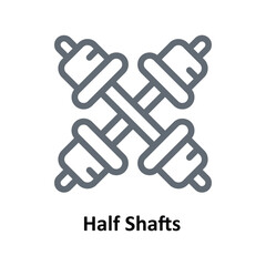 Half Shafts Vector Outline Icons. Simple stock illustration stock